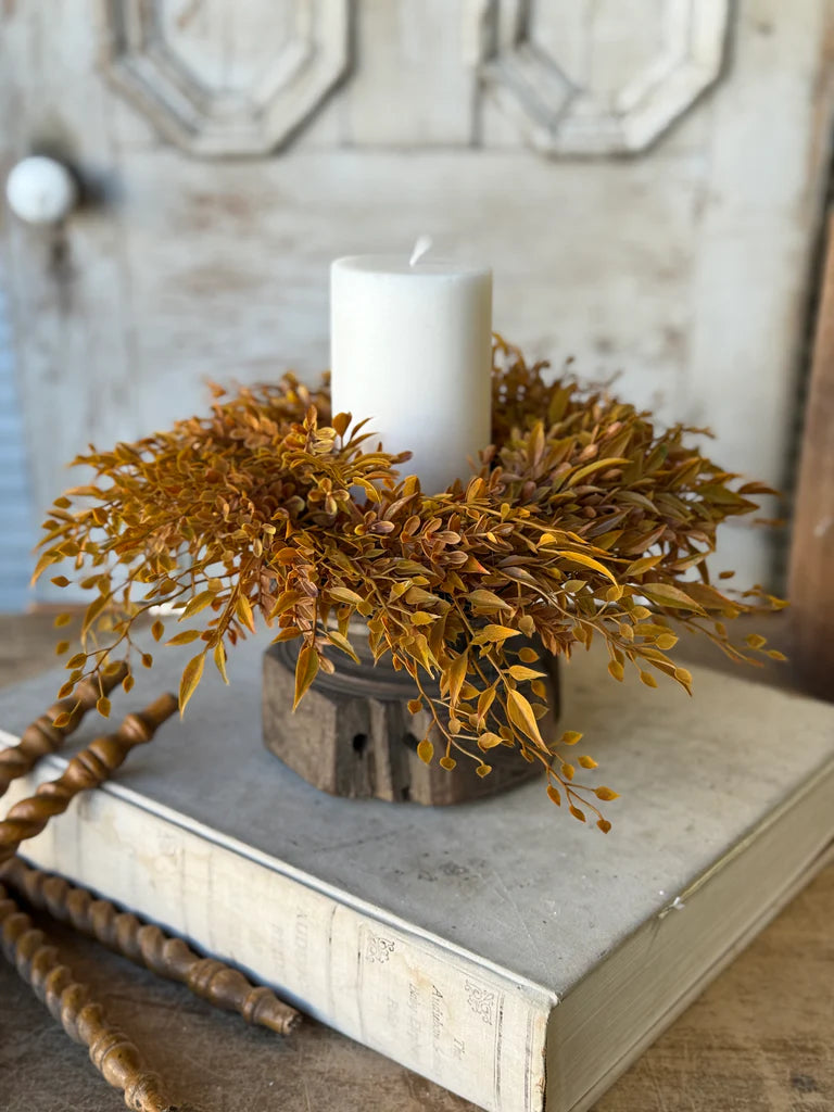 Barley Twist Sage Candle Ring | 12”